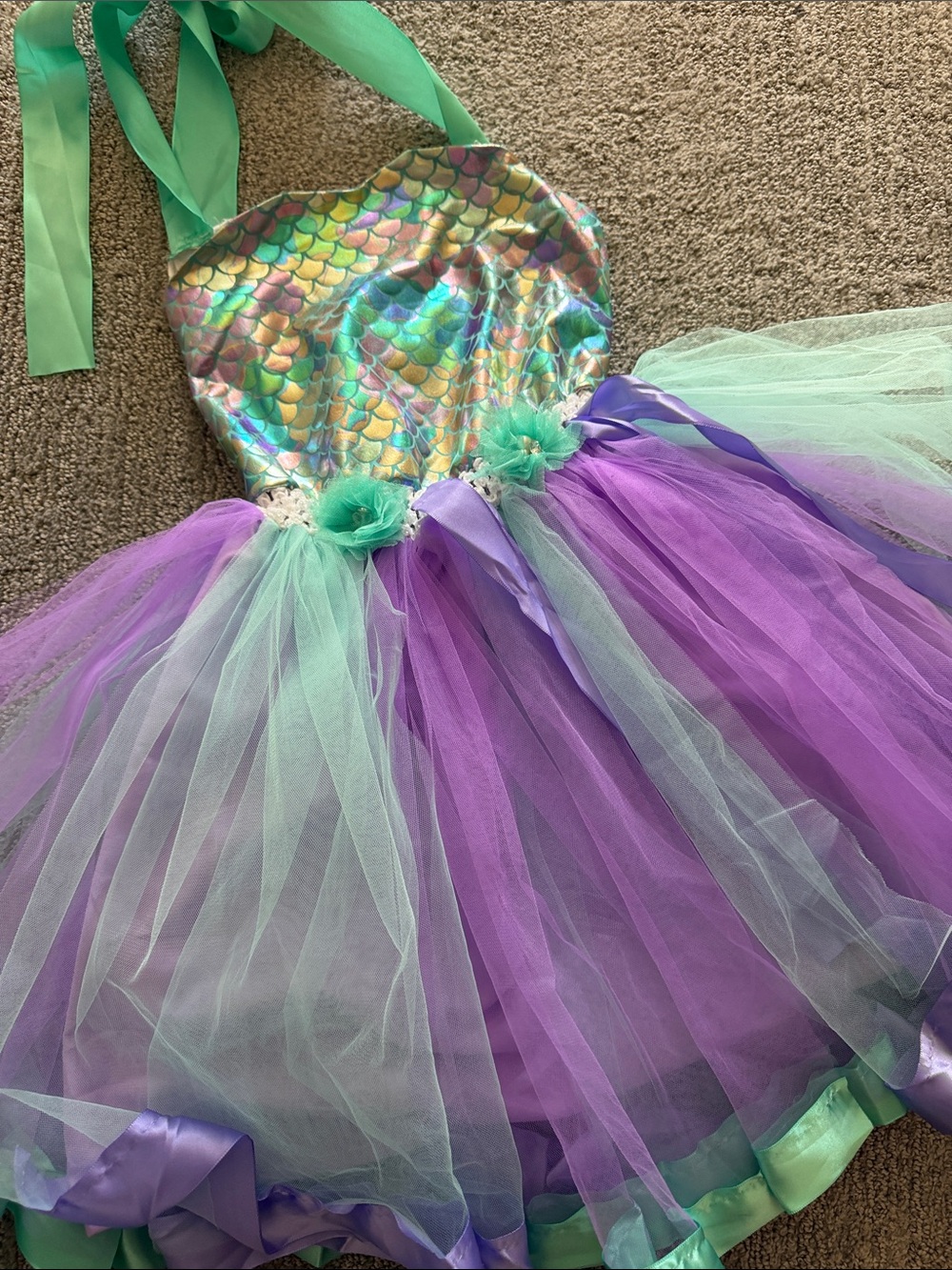 10 for $20‼️Girls Mermaid Tulle Dress Costume in Purple and Teal
